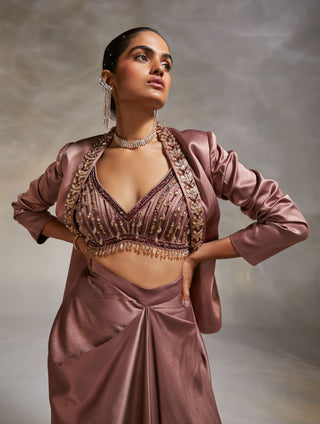 Divya Aggarwal-Debro Mauve Embroidered Jacket-INDIASPOPUP.COM