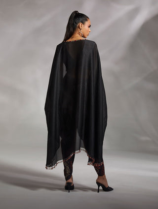 Divya Aggarwal-Zelda Black Embellished Cape And Dhoti Set-INDIASPOPUP.COM