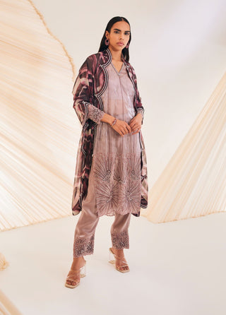 Divya Aggarwal-Norie Mauve Embellished Kurta Set-INDIASPOPUP.COM