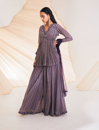 Divya Aggarwal-Meadow Purple Printed Sharara Set-INDIASPOPUP.COM