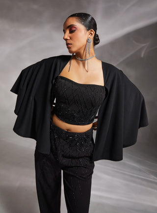 Divya Aggarwal-Ezra Black Embellished Top And Trouser-INDIASPOPUP.COM