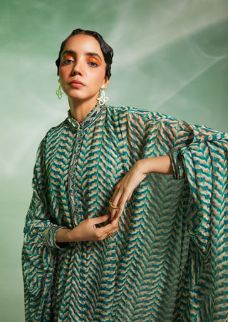 Divya Aggarwal-Riley Green Oversized Kaftan Set-INDIASPOPUP.COM