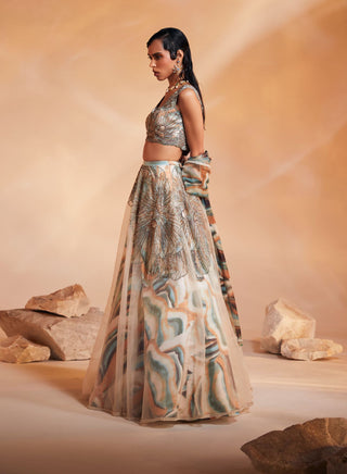 Divya Aggarwal-Ivy Multicolor Embellished Lehenga Set-INDIASPOPUP.COM