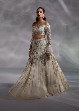 Divya Aggarwal-Belen Off-White Embellished Lehenga Set-INDIASPOPUP.COM