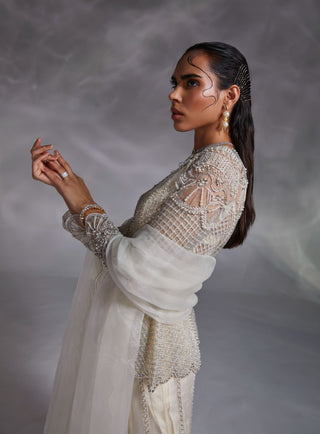 Divya Aggarwal-Teigen Off-White Embellished Sharara Set-INDIASPOPUP.COM