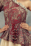 Bhumika Sharma-Red One Shoulder Peplum Gown-INDIASPOPUP.COM