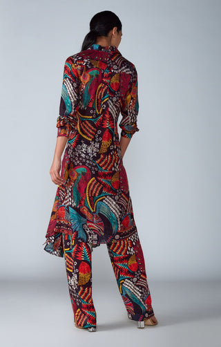 Saaksha & Kinni-Black Abstract Kurta With Trousers-INDIASPOPUP.COM