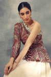 Bhumika Sharma-Red One Shoulder Peplum Gown-INDIASPOPUP.COM