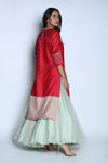 Nautanky - Pink Kurta With Blue Skirt - INDIASPOPUP.COM