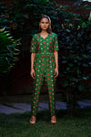 Nautanky - Dark Green Crop Top & Pants - INDIASPOPUP.COM