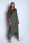 Nautanky - Brown & Teal Green Top With Pants - INDIASPOPUP.COM