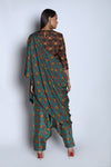 Nautanky - Brown & Teal Green Top With Pants - INDIASPOPUP.COM