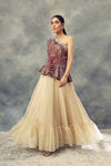 Bhumika Sharma-Red One Shoulder Peplum Gown-INDIASPOPUP.COM