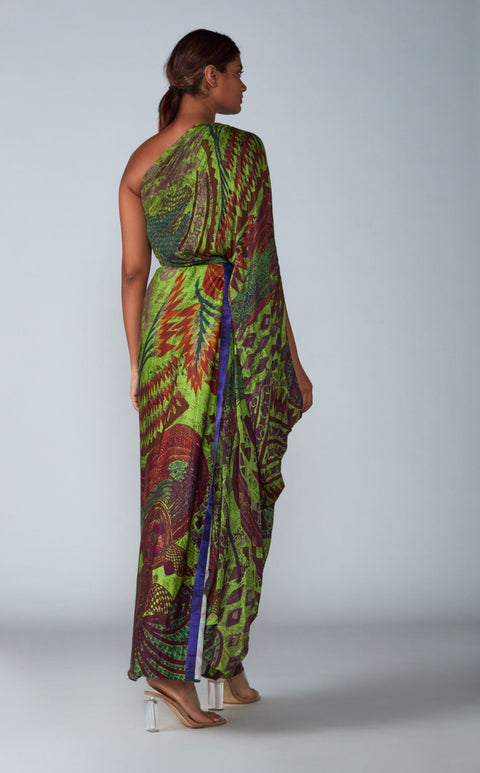 Saaksha & Kinni-Green Dress With Skirt-INDIASPOPUP.COM