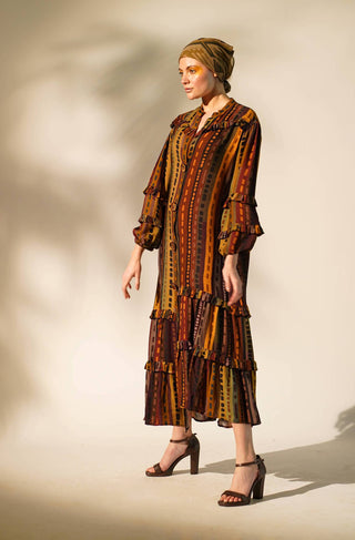 Nikita Mhaisalkar-Multicolour Stripe Print Shirt Dress-INDIASPOPUP.COM