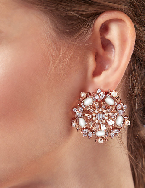 Outhouse-Rose Gold Cendrillon Rouge Studs-INDIASPOPUP.COM