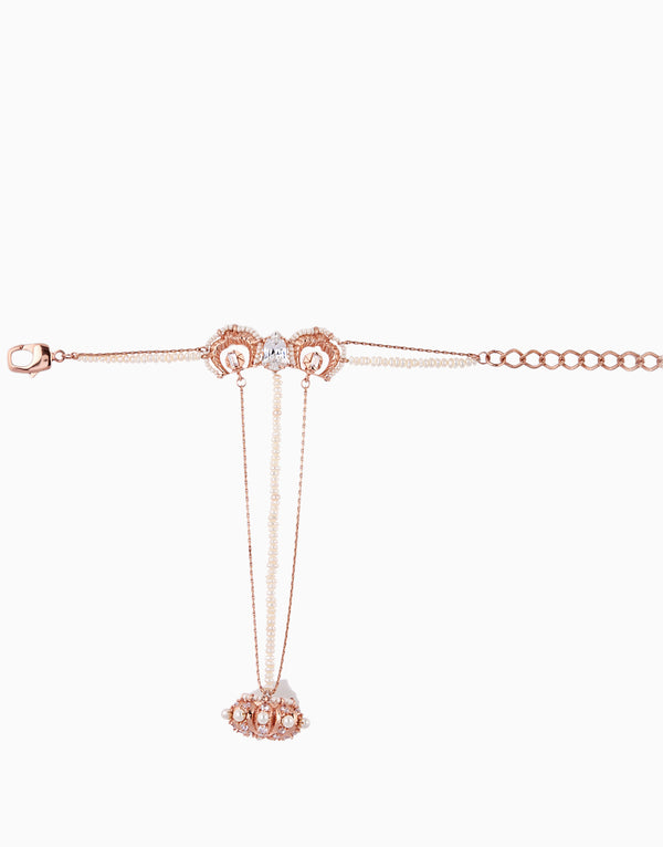 Outhouse-Rose Gold Pearl Lune Handharness-INDIASPOPUP.COM