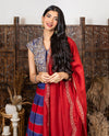 Nadima Saqib-Blue Red Embroidered Lehenga Set-INDIASPOPUP.COM