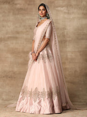 Ridhi Mehra-Blush Pink Blouse With Lehenga & Dupatta-INDIASPOPUP.COM