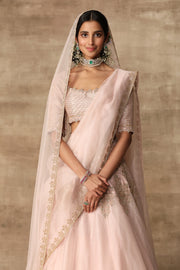 Ridhi Mehra-Blush Pink Blouse With Lehenga & Dupatta-INDIASPOPUP.COM