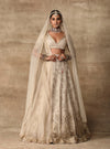 Ridhi Mehra-Ivory Paisely Blouse With Lehenga & Dupatta-INDIASPOPUP.COM