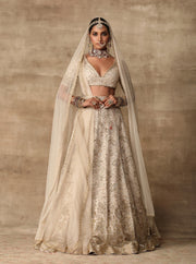 Ridhi Mehra-Ivory Paisely Blouse With Lehenga & Dupatta-INDIASPOPUP.COM