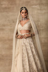 Ridhi Mehra-Ivory Paisely Blouse With Lehenga & Dupatta-INDIASPOPUP.COM