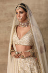 Ridhi Mehra-Ivory Paisely Blouse With Lehenga & Dupatta-INDIASPOPUP.COM