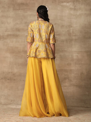 Ridhi Mehra-Canary Yellow Peplum With Sharara-INDIASPOPUP.COM