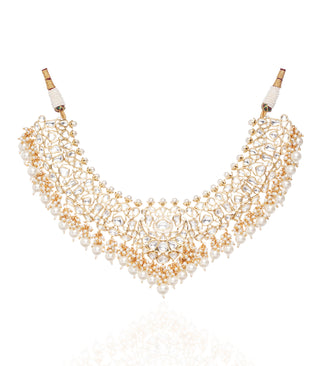 Preeti Mohan-White Kundan Necklace Set-INDIASPOPUP.COM