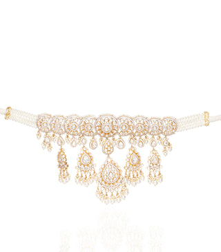 Preeti Mohan-White Moissanite Necklace With Earring-INDIASPOPUP.COM
