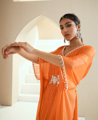 Orange Embellished Kaftan