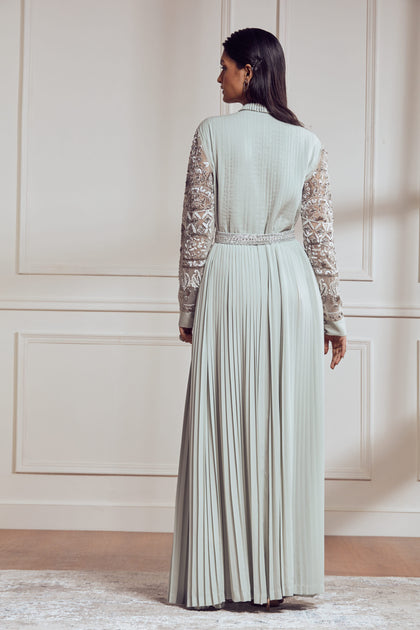 Not So Serious By Pallavi Mohan | Light Grey Pleated Dress ...