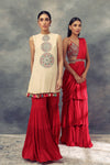 Bhumika Sharma-Ivory Top With Thread Work & Sharara-INDIASPOPUP.COM