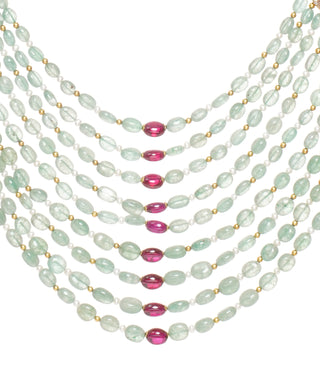Preeti Mohan-Green Moissanite Long Necklace-INDIASPOPUP.COM