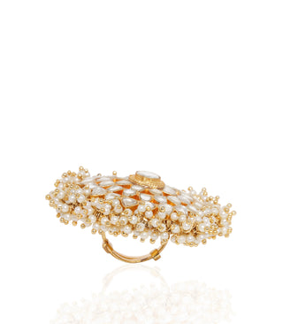 Preeti Mohan-Gold Plated Pearls Ring-INDIASPOPUP.COM