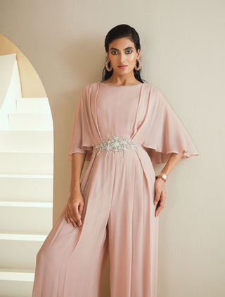 Champagne Draped Jumpsuit