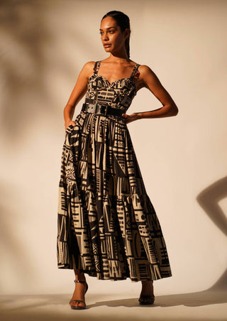 Nikita Mhaisalkar-White Abstract Print Dress-INDIASPOPUP.COM