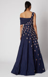 Pink Peacock Couture-Navy Blue Embroidered Gown-INDIASPOPUP.COM