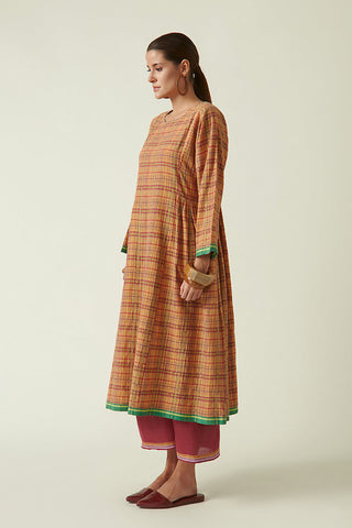 Payal Pratap-Mustard Coprinus Panelled Dress-INDIASPOPUP.COM