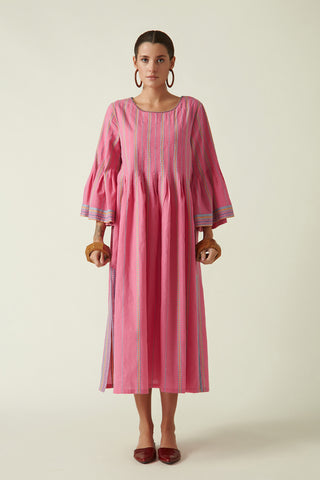 Payal Pratap-Pink Amanita Wide Sleeve Dress-INDIASPOPUP.COM