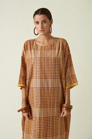 Payal Pratap-Mustard Vulpes Free Size Dress-INDIASPOPUP.COM