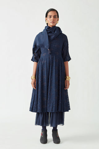 Payal Pratap-Navy Alma Embroidered Dress-INDIASPOPUP.COM