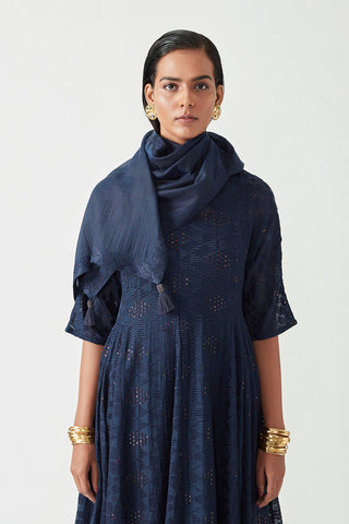 Payal Pratap-Navy Alma Embroidered Dress-INDIASPOPUP.COM