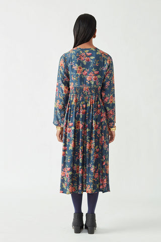 Payal Pratap-Navy Pepita Printed Dress-INDIASPOPUP.COM