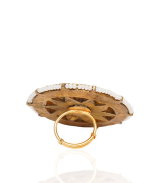 Preeti Mohan-Gold Plated Green Ring-INDIASPOPUP.COM