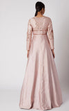 Pink Peacock Couture-Dusty Lilac Embroidered Anarkali With Belt-INDIASPOPUP.COM