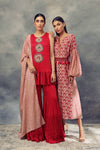 Bhumika Sharma-Red Printed Puff Sleeves Dress-INDIASPOPUP.COM