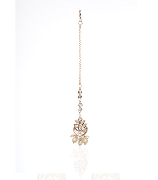 Preeti Mohan-Mint Kundan Necklace With Earring-INDIASPOPUP.COM