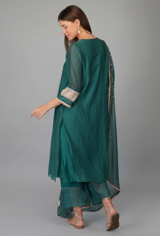 Devyani Mehrotra-Egyptian Flower Green Suit Set-INDIASPOPUP.COM
